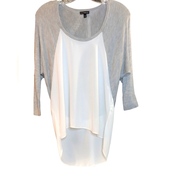 A2 Express Rayon/Cotton 3/4 Sleeve Women Blouse High Low - Picture 1 of 2